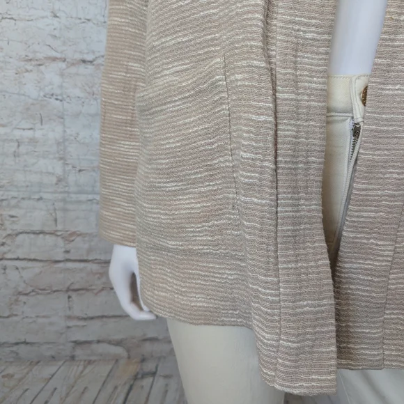 Eileen Fisher Rhythmic Cotton Slub Kimono Jacket in a natural beige color - Picture 7 of 13